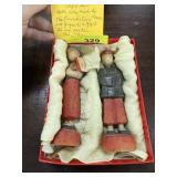 2PC VINTAGE MAMA PAPA SAN FIGURINES OLD