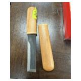 HAND MADE SIGNED JAPANESE STEEL KNIFE W WOOD CASE