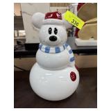 MICKEY MOUSE SNOWMAN CHRISTMAS COOKIE JAR