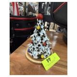 HAND MADE POTTERY CHRISTMAS TREE VOTIVE COVER