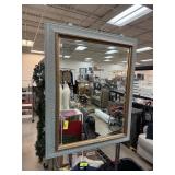 PRETTY BLUE & GOLD WALL MIRROR LOOK AT THE FRAME