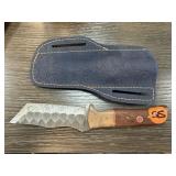 DAMASCUS STEEL FIXED BLADE KNIFE