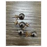 STERLING SILVER VERMEIL HEMATITE EARRINGS