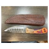 DAMASCUS STEEL FIXED BLADE KNIFE