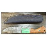 DAMASCUS STEEL FIXED BLADE KNIFE