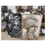 2 PIECE LARGE CANVAS ART PIECES