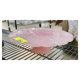 PINK GLASS CAKE STAND