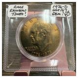 24K GOLD PLATE APOLLO COMM IKE DOLLAR