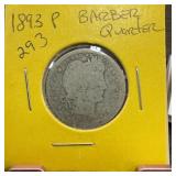 1893 BARBER SILVER QUARTER