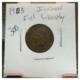 1903 INDIAN HEAD PENNY CENT FULL LIBERTY
