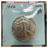 1942 WALKING LIBERTY SILVER HALF DOLLAR