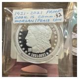 1921-2021 PROOF COOK ISLAND COMM MORGAN PEACE
