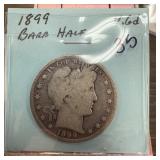 1899 BARBER SILVER HALF DOLLAR