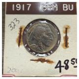 1917 GEM BU RAINBOW TONED BUFFLO NICKEL GORGEOUS