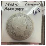 1903-O BARBER SILVER HALF DOLLAR SCARCE DATE