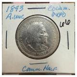 1893 COLUMBIAN EXPO SILVER HALF DOLLAR