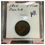 1904 INDIAN HEAD PENNY CENT FULL LIBERTY