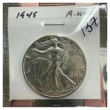 1945 WALKING LIBERTY SILVER HALF DOLLAR BETTER