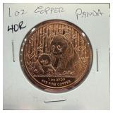 1 OZ .999 COPPER BULLION ROUND PANDA