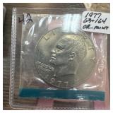 1977 UNC IKE DOLLAR IN ORIG MINT PACKAGING