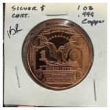 1 OZ .999 COPPER BULLION ROUND SILVER CERT