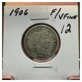 1906 BARBER SILVER DIME