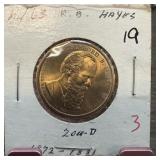 RUTHERFORD B HAYES COMMEMORATIVE COIN