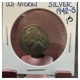 1942-S JEFFERSON SILVER WAR NICKEL
