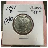 1941-D MERCURY SILVER DIME BETTER GRADE