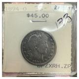 1894-O BARBER SILVER QUARTER