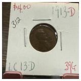 1913-D WHEAT PENNY CENT
