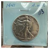 1941 WALKING LIBERTY SILVER HALF DOLLAR