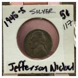 1945-S JEFFERSON SILVER WAR NICKEL