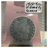 1912-S BARBER SILVER QUARTER