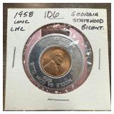 1958 UNC WHEAT PENNY CENT GEORGIA