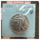 1937 WALKING LIBERTY SILVER HALF DOLLAR