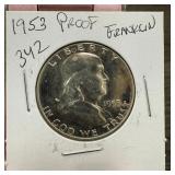 1953 PROOF FRANKLIN SILVER HALF DOLLAR