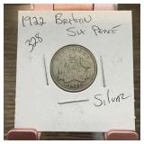 1922 BRITAIN SIX PENCE SILVER