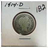 1914-D BARBER SILVER DIME