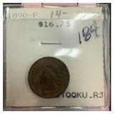 1890 INDIAN HEAD PENNY CENT
