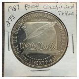 1987 PROOF SILVER CONSTITUTIONAL DOLLAR