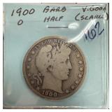 1900-O BARBER SILVER HALF DOLLAR