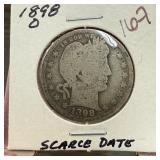 1898-O BARBER SILVER QUARTER