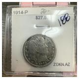 1914 BARBER SILVER QUARTER