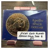 24K GOLD PLATE APOLLO COMM IKE DOLLAR