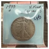 1933-S WALKING LIBERTY SILVER HALF DOLLAR