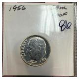 1956 ROOSEVELT SILVER GEM PROOF DIME
