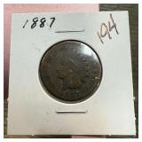 1887 INDIAN HEAD PENNY CENT