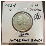 1924-D MERCURY SILVER DIME NFB