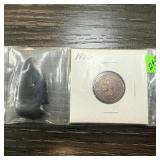 1906 INDIAN HEAD PENNY CENT / ARROW HEAD